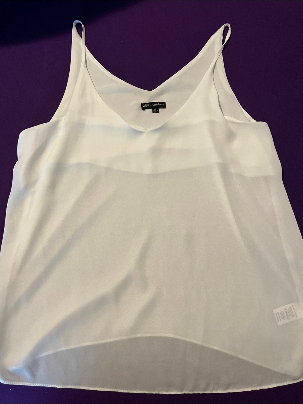 Shinestar White V-Neck Spaghetti Strap Camisole